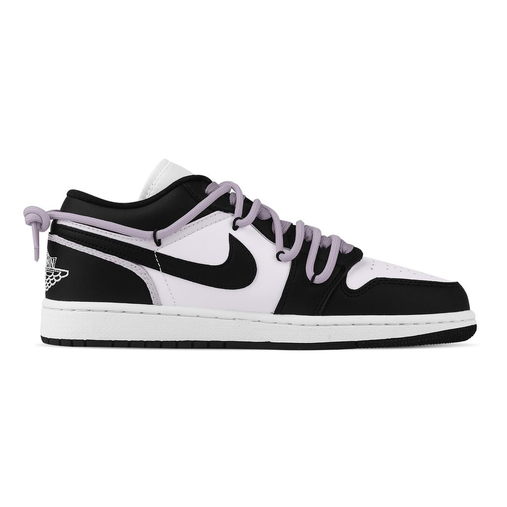 Jordan Air Jordan 1 Taro Paste Boba, Heart Box Low top Vintage Basketball Shoes Women's Black White Purple DC0774-101(Team773--)