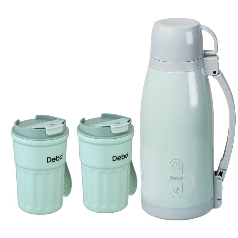 DeBiao Maivis Stainless Steel Dual-Use Pot & 2 Insulated Travel Mugs Set