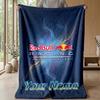 Red Bull Racing Individuelle Flanell-Kuscheldecke Drucken Sie Ihren Namen Text Weiche Warme Decke Weihnachtsgeschenk