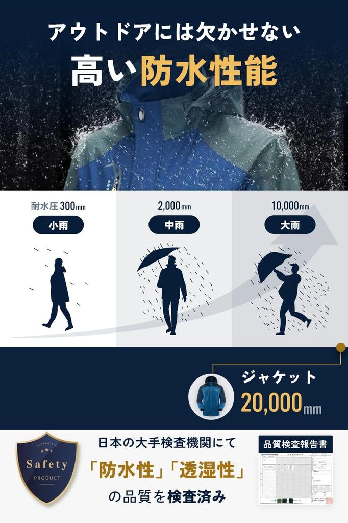 Rain and Wind Resistant Outdoor Jacket for Hiking Mountain Water Repellent Size [BENKE] Men, Wear, Waterproof, Windbreaker, Jacket, Windproof, [Jacket