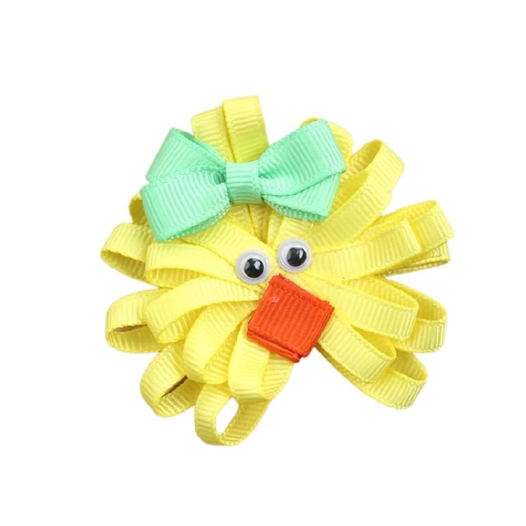 Lovely Hair Barrette Easter Festival Bunnies/Chick Hair Clip with Bowknot For Little Girl and Adult Holiday Theme Headwear