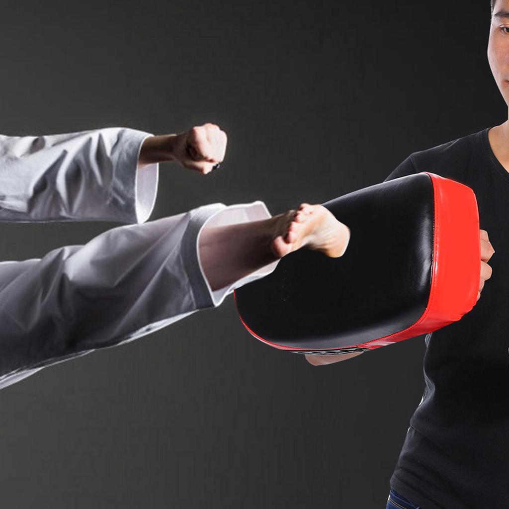 Boxe Muay Thai Pad Courbe Cible Mains Pieds Entraînement de Frappe  (rouge)