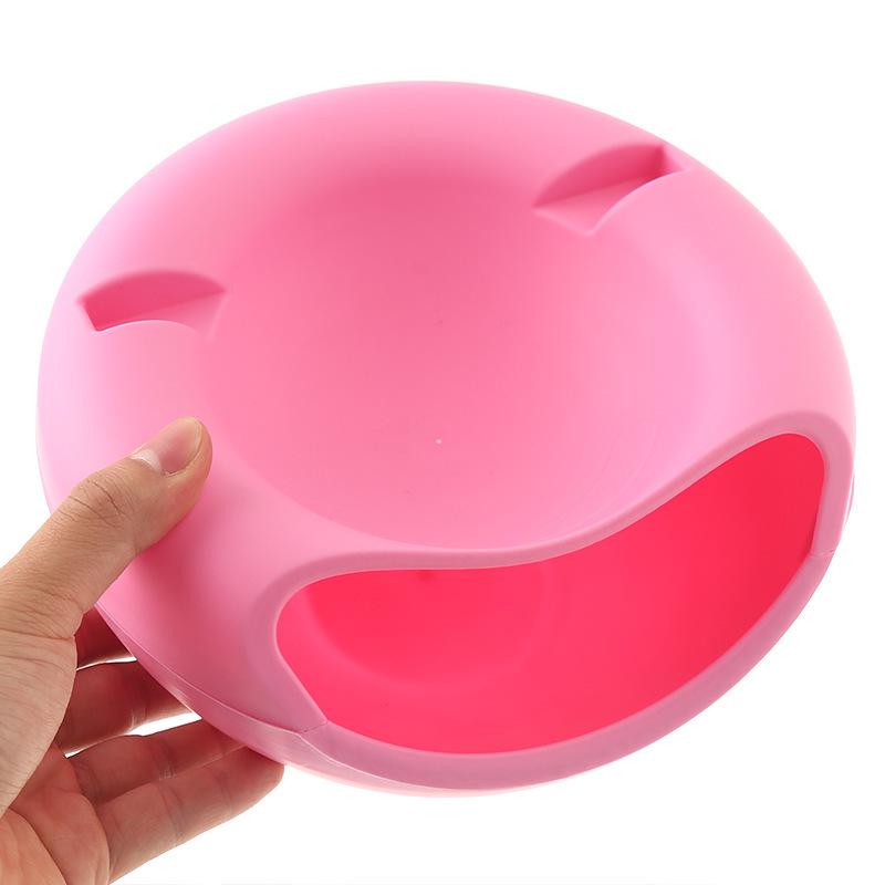 

Пластиковый ящик для хранения фруктов, разбирается на два слоя, подходит для просмотра телешоу и щелканья семечек. розовый