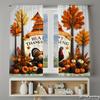 Piece Set High Definition Digital Printed Curtainsthanksgiving Autumn Colors Leaves Turkey Pumpkins Decorative Elementshome Curtain Polyester