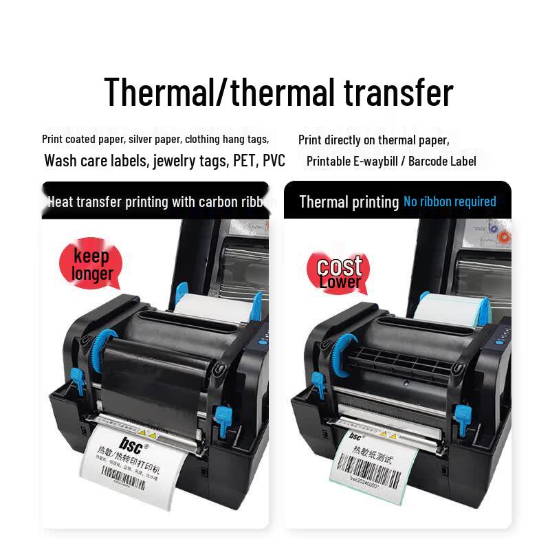 BSC Thermal Transfer Barcode Label Printer CN plug (adapter included)