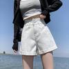 Summer Casual Loose Denim Shorts for Women Fashion High Waist Wide Leg Jeans Female Pants Vintage Blue Simple Office Lady Shorts 24250