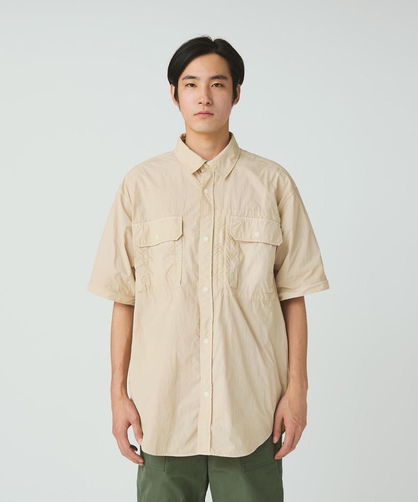 Snow Peak Garment Dyed Convertible Shirt Long and Size M SH-25AU002, Sleeve, Men's Women's, IVORY,