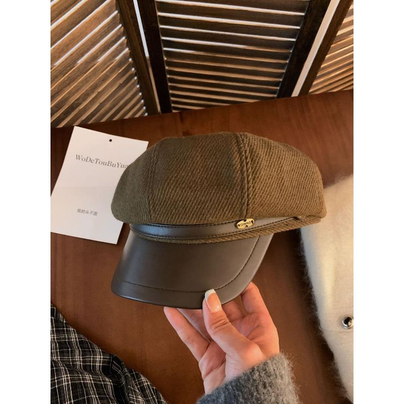 

Newsboy Hat Women s Autumn and Winter Beret Large Head Circumference Maillard Versatile Painter Hat