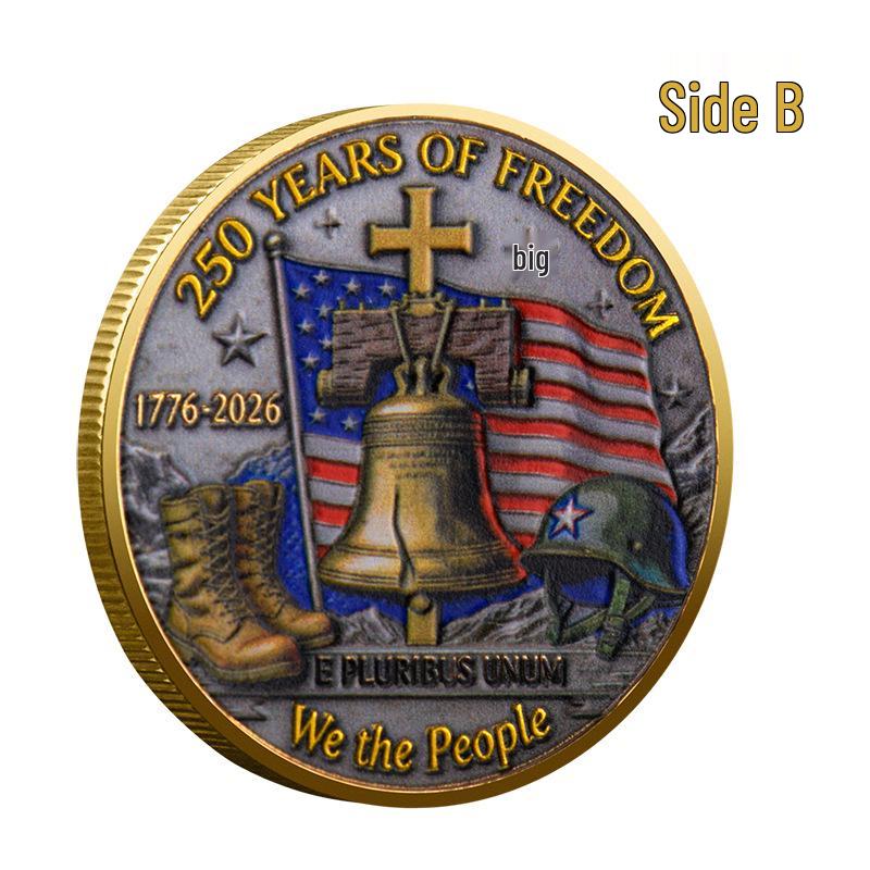 US Independence 250th Anniversary Liberty Bell & Bald Eagle 3D Medal Challenge Coin