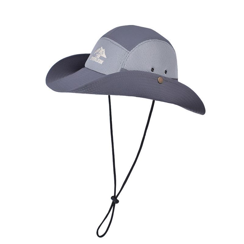 

9246 Big Brim Outdoor Sun Hat Men Quick-Drying Fishing Climbing Hat Women s Spring and Summer Breathable Denim Sun Hat Grey