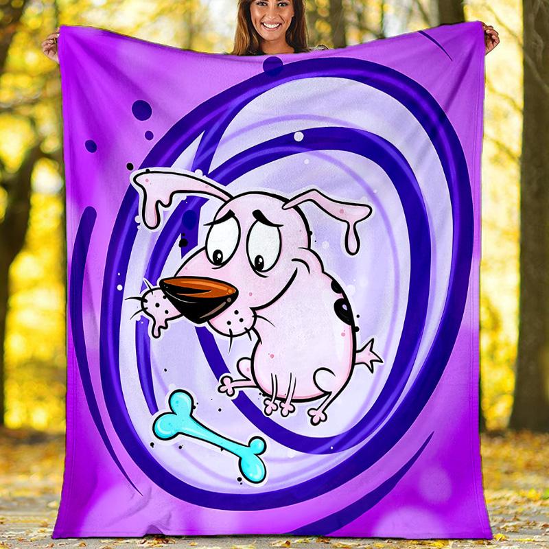 Courage the Cowardly Dog Printed Throw Blanket—lightweight,soft,warm;versatile Blanket for All Seasons—perfect As &air-conditioning Throw,nap Blanket