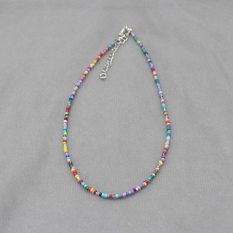 Korean Style Dopamine Color Beaded Necklace - Girly Bohemian Clavicle Chain