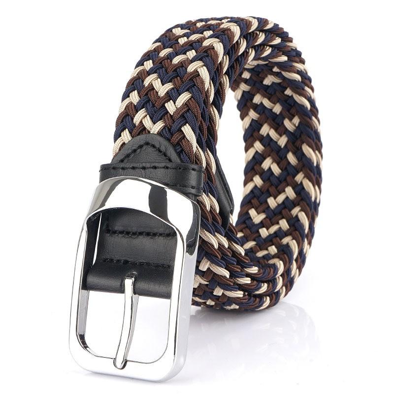 Knitted Belt Men's Trendy Cloth Casual Elastic Waist Canvas Golf Jeans Pants Women's