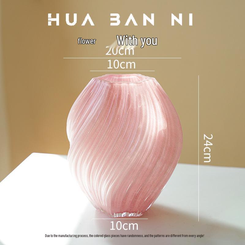 Cream-Colored Twisted Spiral Glass Vase for Hydroponic Floral Decor