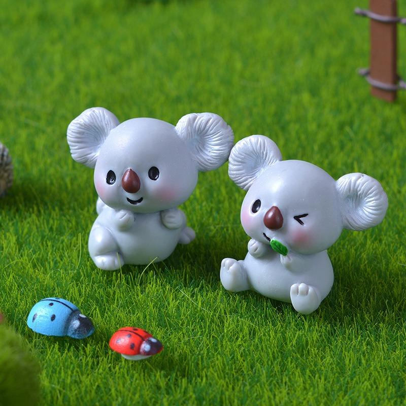 4Pcs Cartoon Cute Koala Micro Landscape Gardening Pottery Small Ornament Cute Mini Koala Diy Accessories