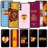 Spain Flag Soft Phone Case For Samsung Galaxy S25 Edge S24 Plus S23 FE S22 S21 S20 Ultra 5G S10 Black Protect Cover