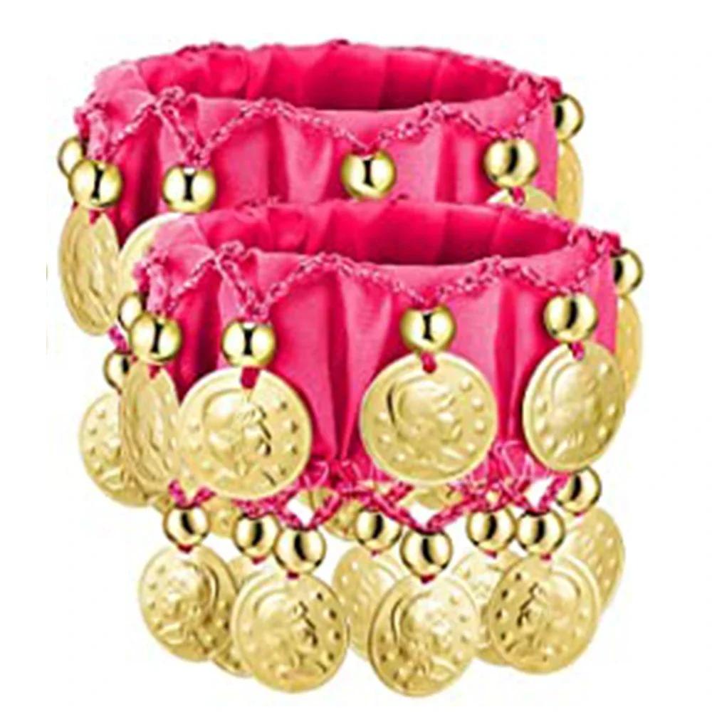 A Pair Of Bracelets Performance Costumes Props and Accessories Indian Belly Dance Bracelets Wrist Ankle Cuffs Bracelets Women