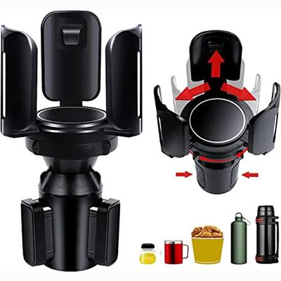 Support de gobelet de voiture extensible Noir Universel Support de gobelet de véhicule fournitures de rangement pour voiture Compatible avec 2,56" à 5,51 Bouteille d'eau