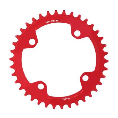 32 34 36 38T BCD 104 Mountainbike Stahl Einfach Kurbel Kettenblatt Reparaturteile (Rot 38T)