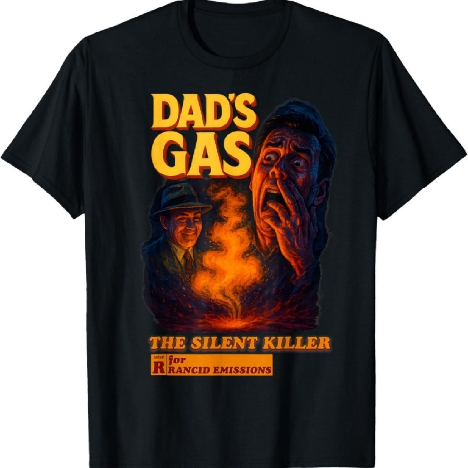 Dad s Gas Retro Horror Movie Poster Fart Funny Father s Day T-Shirt S