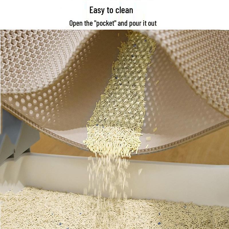 Extra Large Washable Cat Litter Box Mat - Anti-Splash, Anti-Tracking, Double Layer EVA Filter