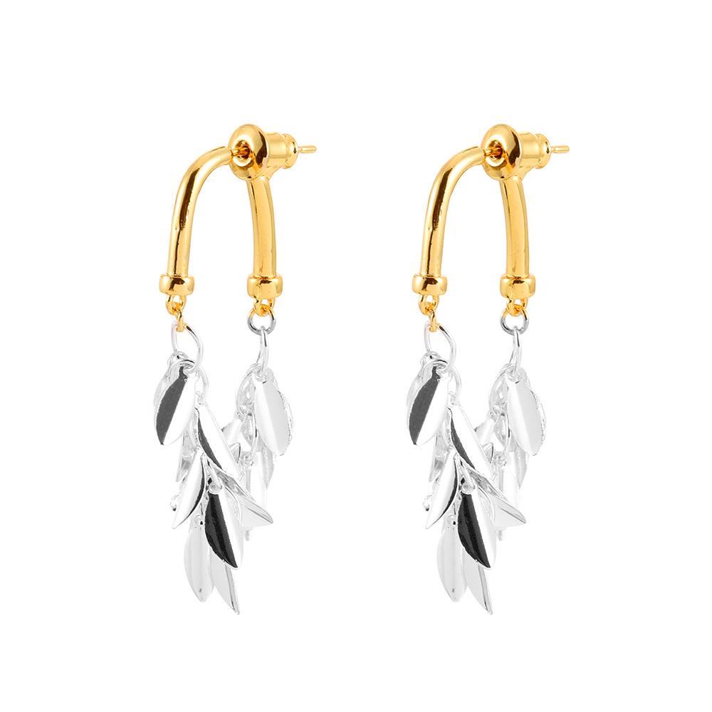 Elegant Geometric Leaf Tassel Earrings for Women - Chic, Personalized, Versatile Ear Jewelry