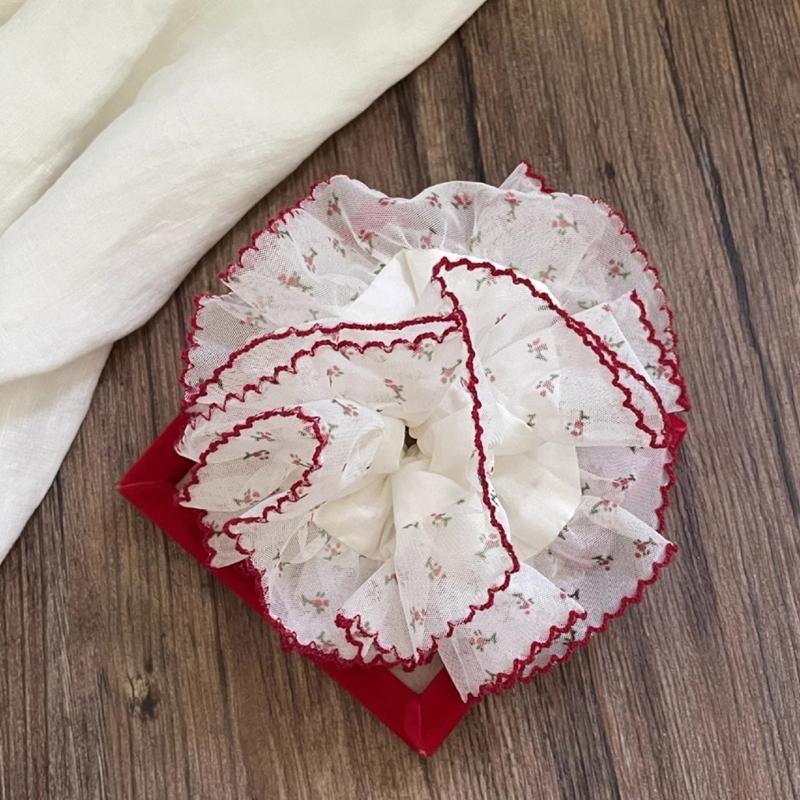 Aesthetic Hair Scrunchies Women Elastic Lace Hair Ties Wedding Party Headwear