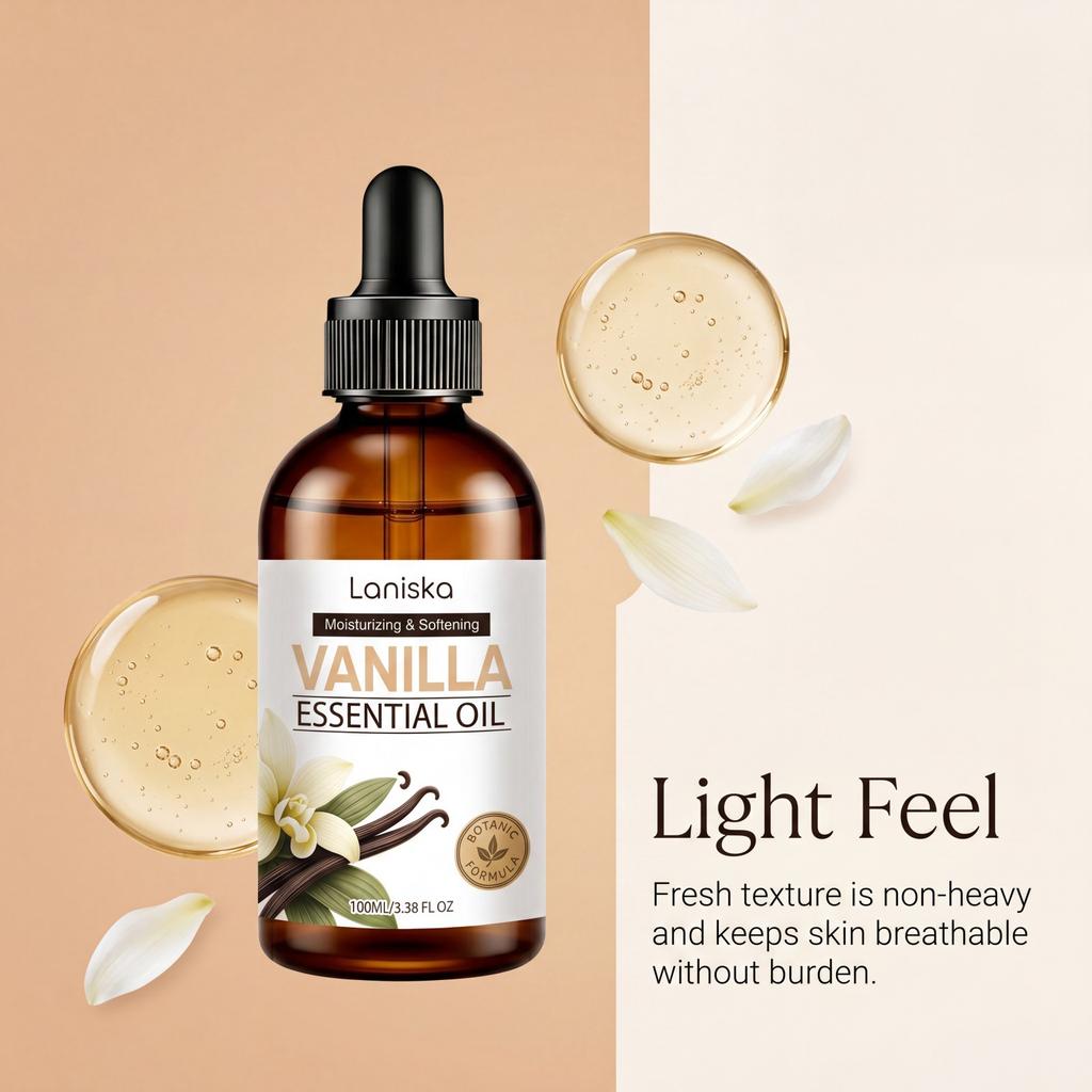 LANISKA Vanilla Care Oil Fresh Soft Moisturizing Gentle Skin Deeply Nourishing Dryness Relief Absorbable Portable 50ml