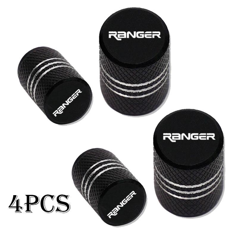HUHI8 car Wheel Tire Valve Caps Tyre Stem Covers Airdust Waterproof For Ford Ranger Accessories 4pcs Auto Badges
