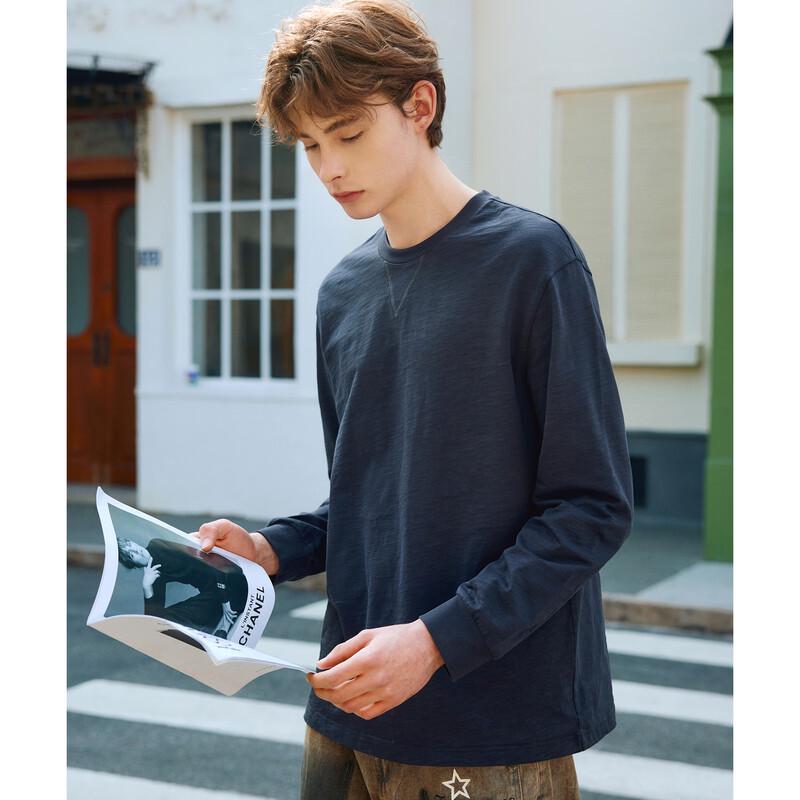 TonLion Men's Casual Crew Neck Long Sleeve T-Shirt