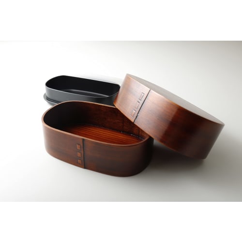 Osaka Choseido Magewappa Bento Box, 2 Tiers, 540cc, with Lid, Lunch Band, and Bonus Brown Band