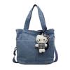 Denim bag large capacity 2025 summer new simple fashion class commuter tote bag trendy shoulder bag