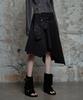 NOT4NERD W Layered Belt Asymmetrical Skirt - Black