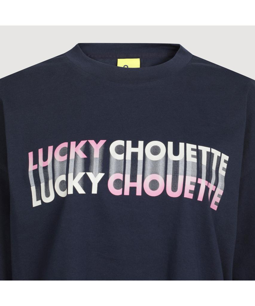 LUCKY CHOUETTE Printed Cropped Long-Sleeved T-Shirt (Dark Navy) Lftas25170Nyd