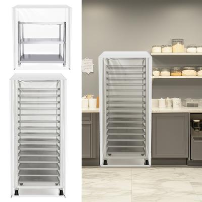 Bun Pan Sheet Rack Cover Clear PVC Bread Rack Dust Cover 10/20 Tiers Bread Rack Cover with 4 Sided Zipper for Kitchen Bakery