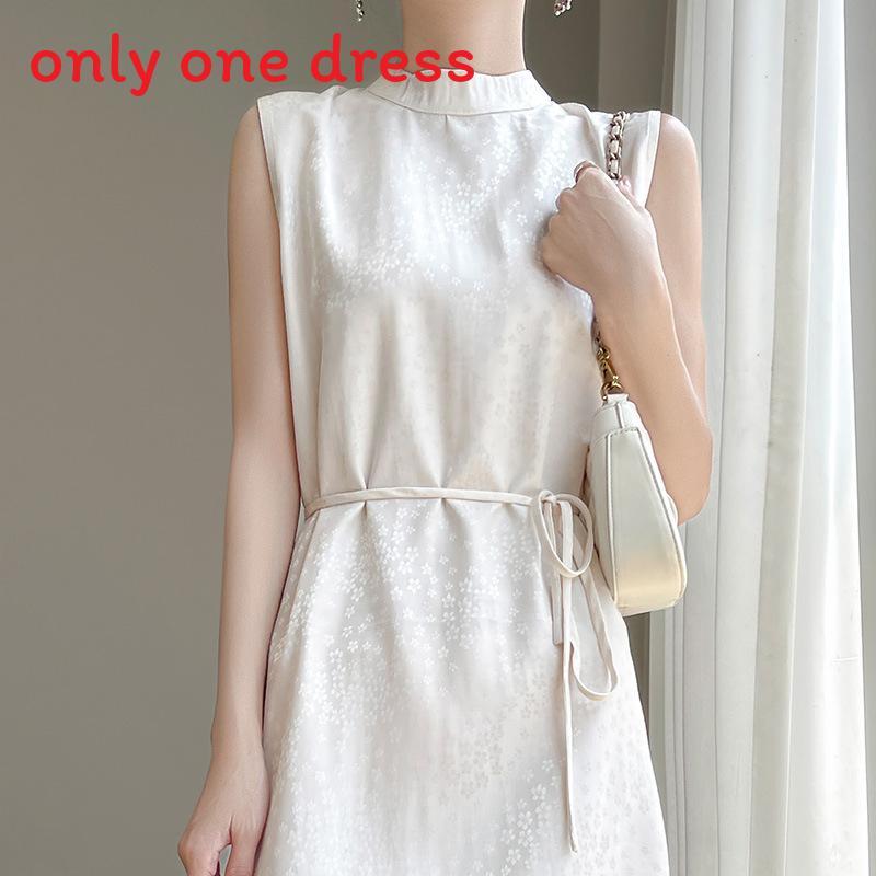 Elegant Satin Floral Spaghetti Strap A Line Dress For Summer Womens Casual Office Wear