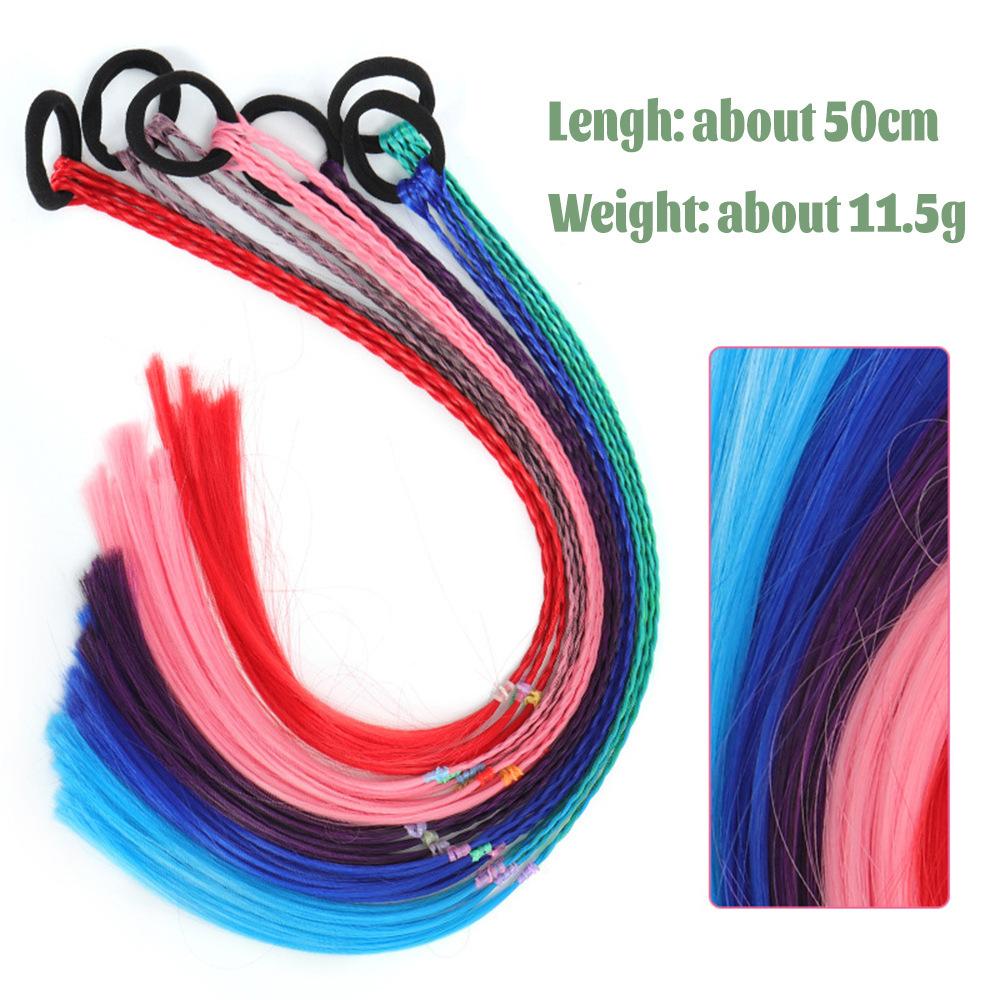 1pcs Girls Colorful Wigs Ponytail Headbands Rubber Bands Beauty Hair Bands Headwear Kids Hair Accessories Head Band Hair Ornament