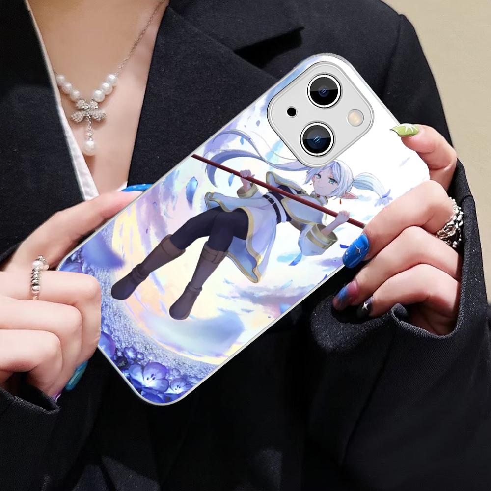 Hot Japan Anime Comics Frieren Phone Case For IPhone 14 13 12 Mini 11 Pro XS Max X XR 14 Plus Tempered Glass Cover