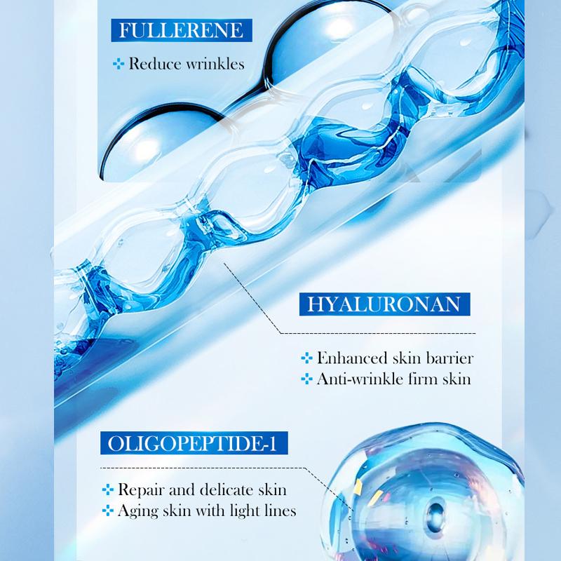 Siero Viso Acido Ialuronico Anti-Età Nutriente Profondo Fullereni Collagene Siero Antirughe Schiarente Lifting Cura della Pelle Coreano