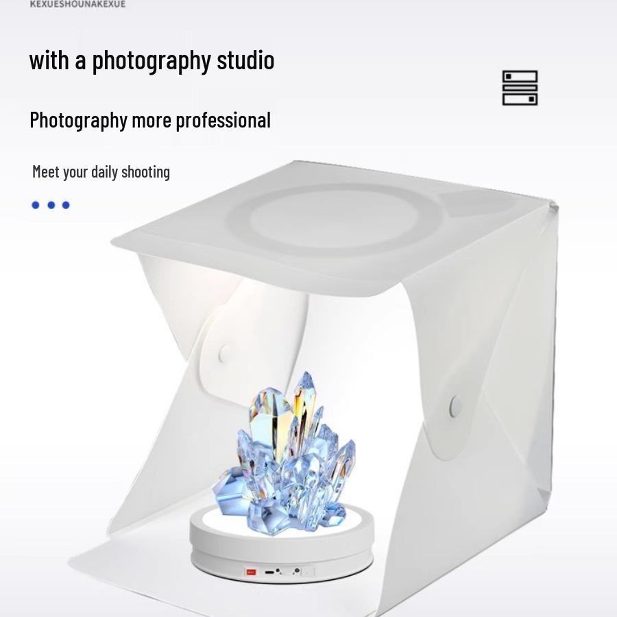 Rechargeable Remote-Control Rotating Display Stand with Colorful Lights for Live Streaming