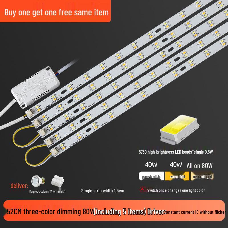 Three-Color LED Strip Light Panel for Living Room Ceiling