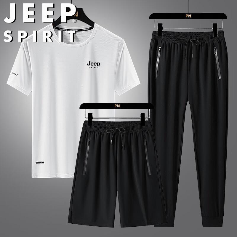 Мужской летний повседневный трехсекционный комплект JEEP SPIRIT для активного отдыха, быстросохнущий 7XL