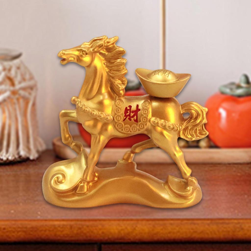 Chinese Horse Statue Animal Sculpture Table Decoration Alloy Home Decor Figurine for Bookcase
