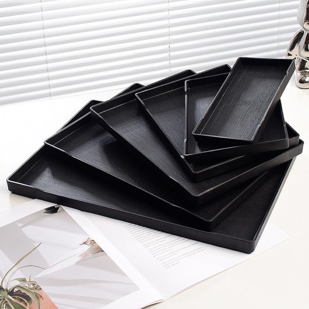 Black White Large Plastic Tray Plastic Bed Table Tray New Serving Trays  Bathroom