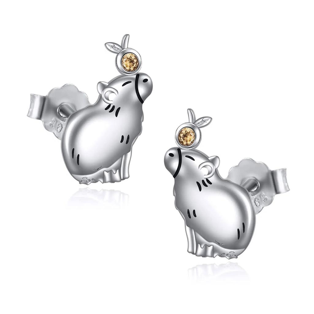 Cute Capybara Earring Adornment Fashionable Ear Rings Jewelry Ornament Fashionable Alloy Earrings for Women Ladies Girls