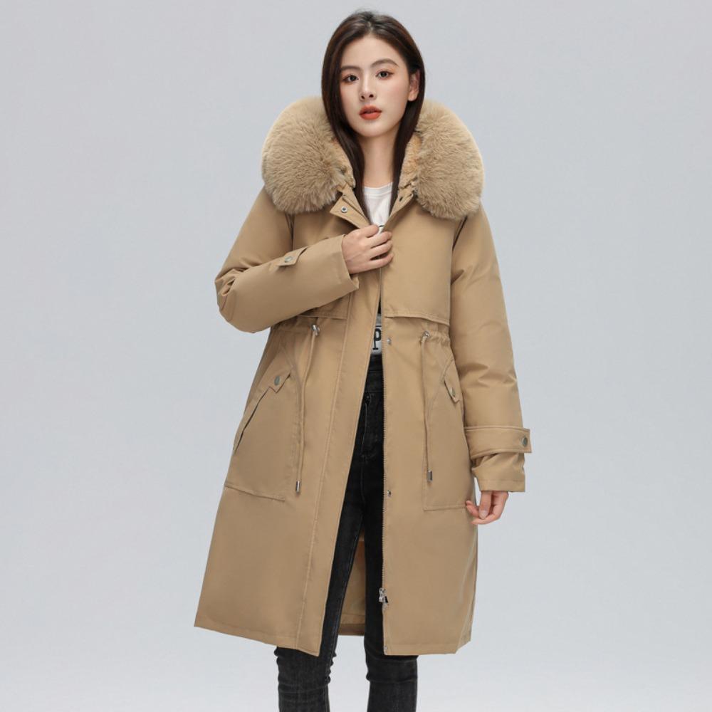 

New Pie Overcomes Women s Down Cotton Jacket Korean Version Waist Large Size Detachable Liner Long Down Cotton Jacket Coat Women M