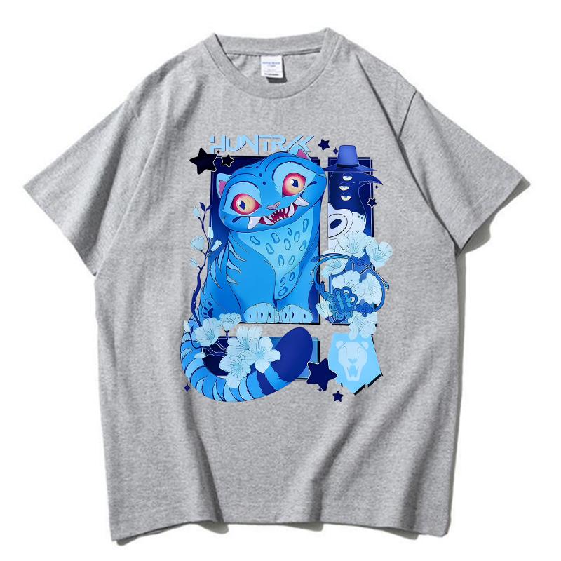KPop Demon Hunters Summer T Shirt Boy and Girl  Derpy Tiger 2025 New Movie Harajuku Street  Children‘s Cotton T-Shirt Short Sleeve Motor