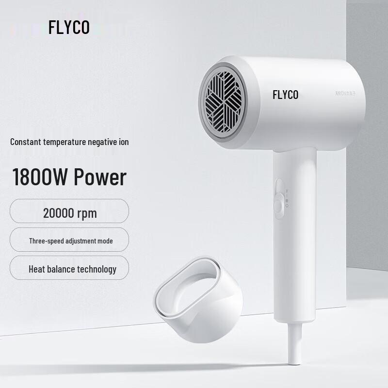 FLYCO Negative Ion Hair Dryer with Constant Temperature CN plug (adapter included)