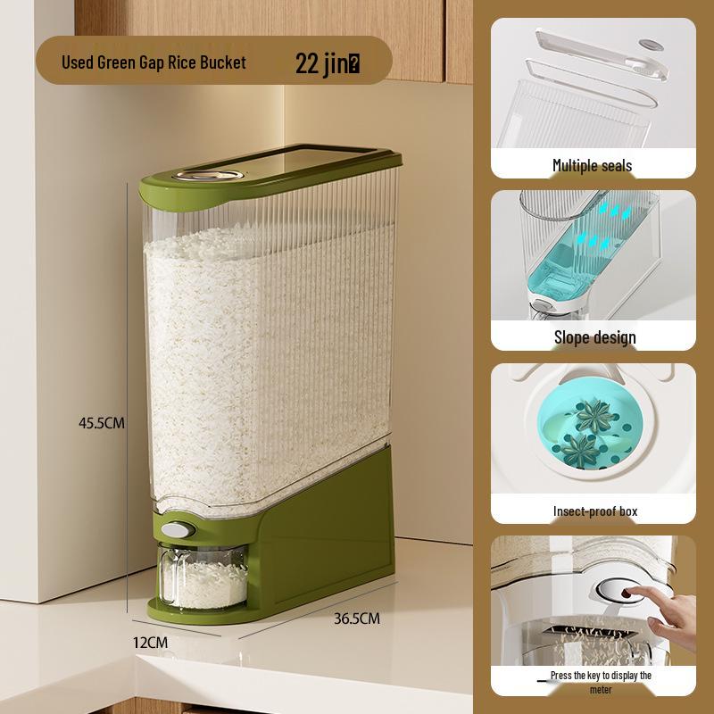 2025 Insect & Moisture-Proof Food-Grade Press Rice Dispenser 12 catty