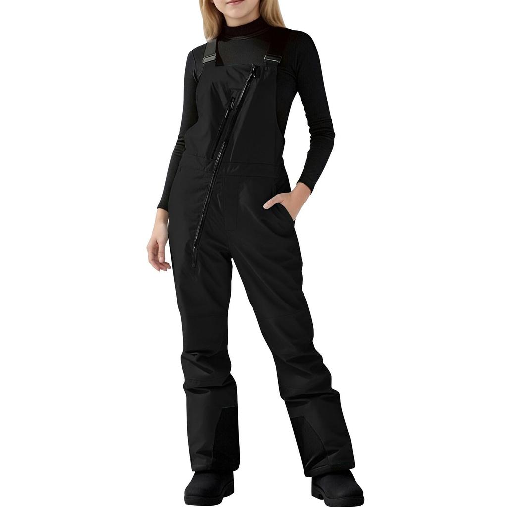Kids Snow Girls Boys Snow Pants Winter Windproof Ski Overalls Adjustable Snowsuit Pockets